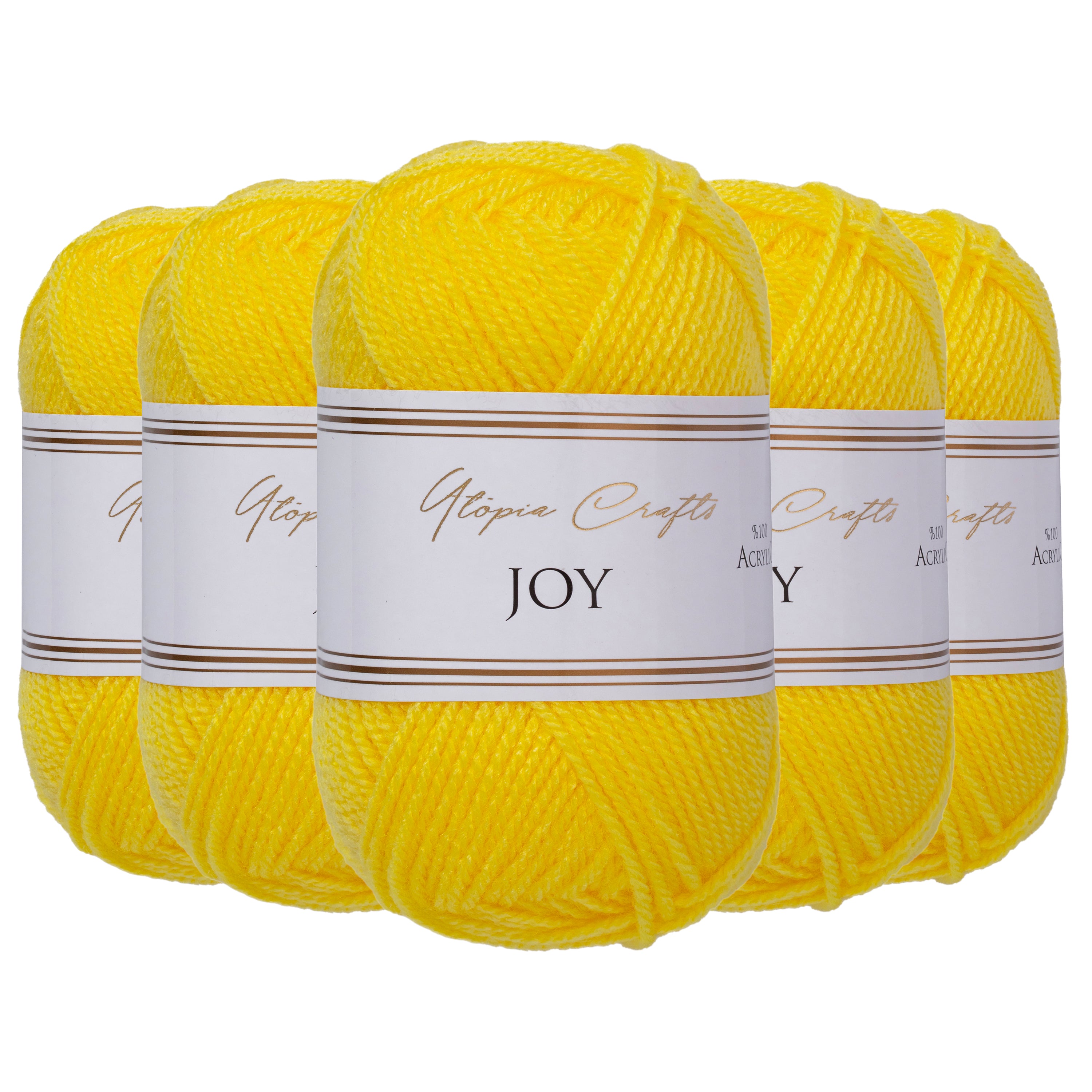 Utopia Crafts JOY Uni Strick und Häkelgarn (Gelber Mais)