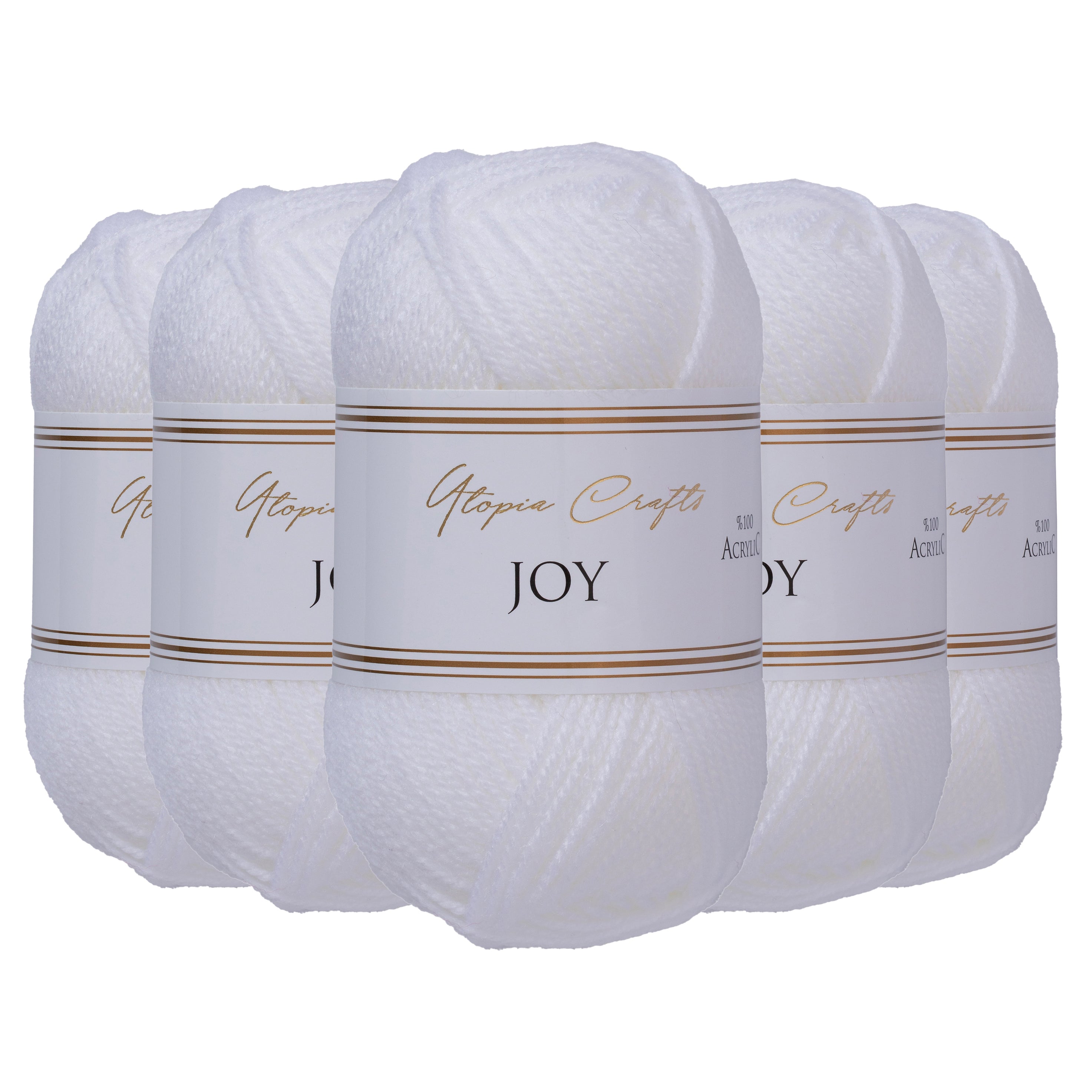 Utopia Crafts JOY Uni Strick und Häkelgarn (Weiß)