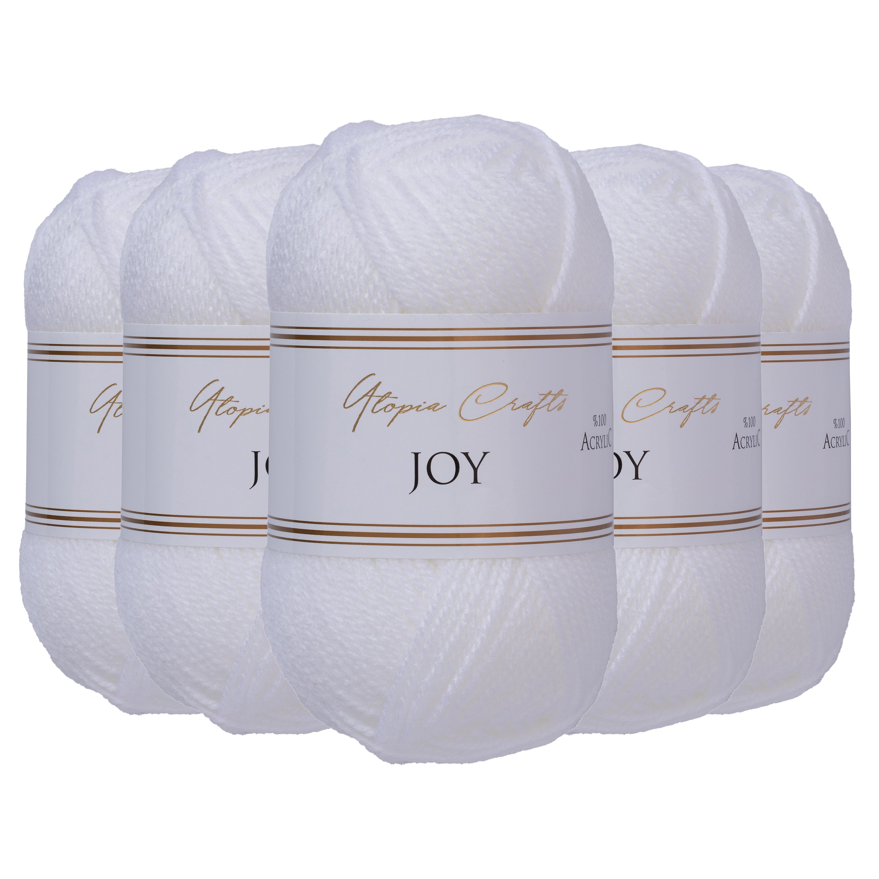 Utopia Crafts JOY Uni Strick und Häkelgarn (Weiß)