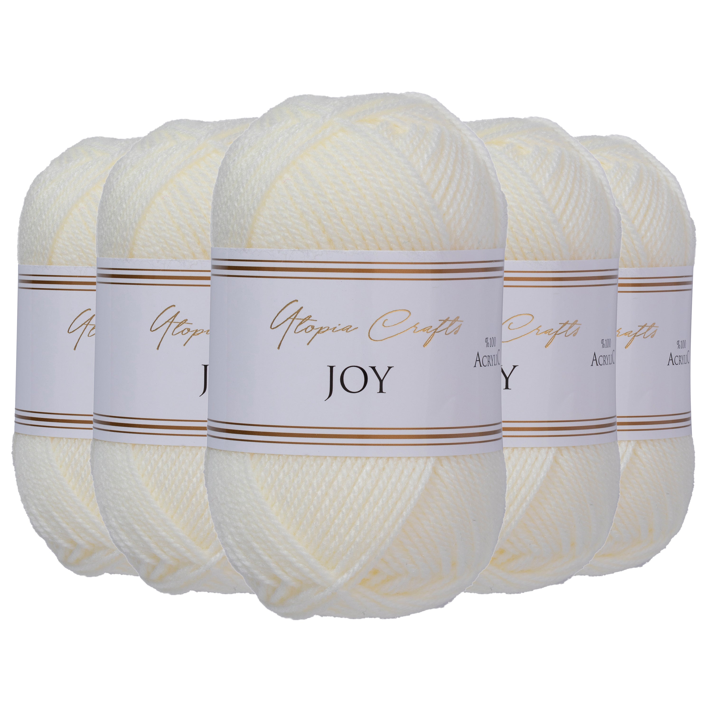 Utopia Crafts JOY Uni Strick und Häkelgarn (Elfenbein)