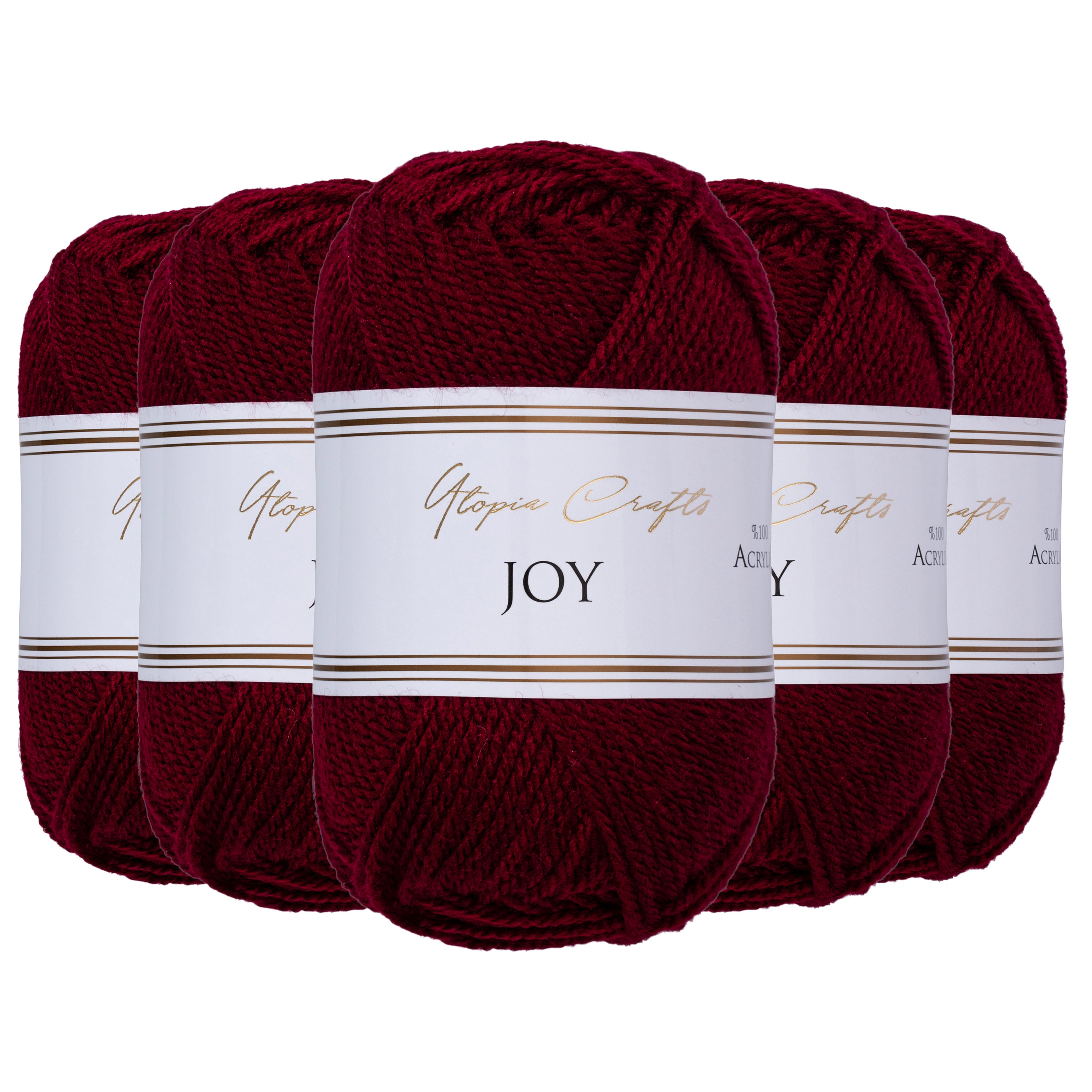 Utopia Crafts JOY Uni Strick und Häkelgarn (Burgund)