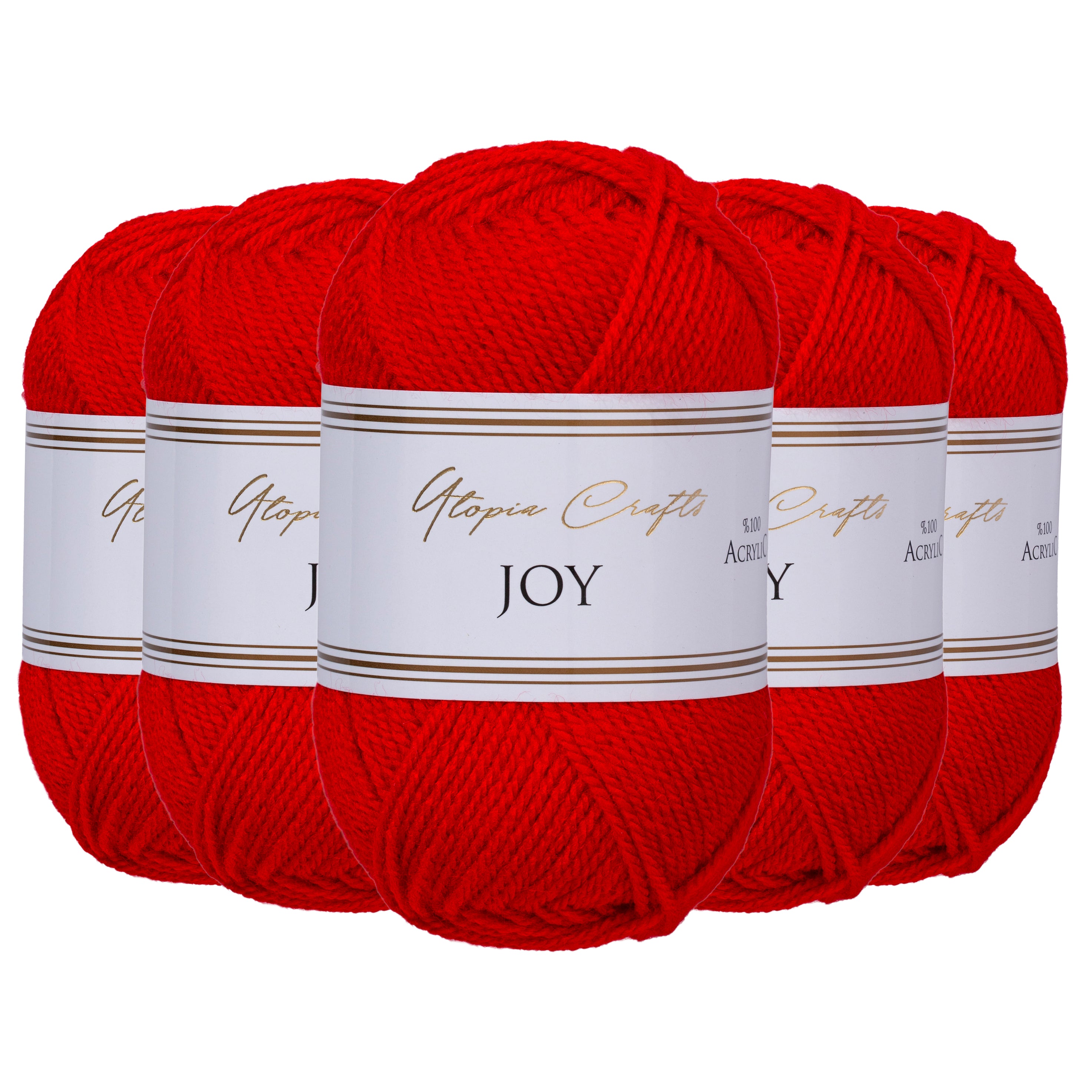 Utopia Crafts JOY Uni Strick und Häkelgarn (Scharlach)