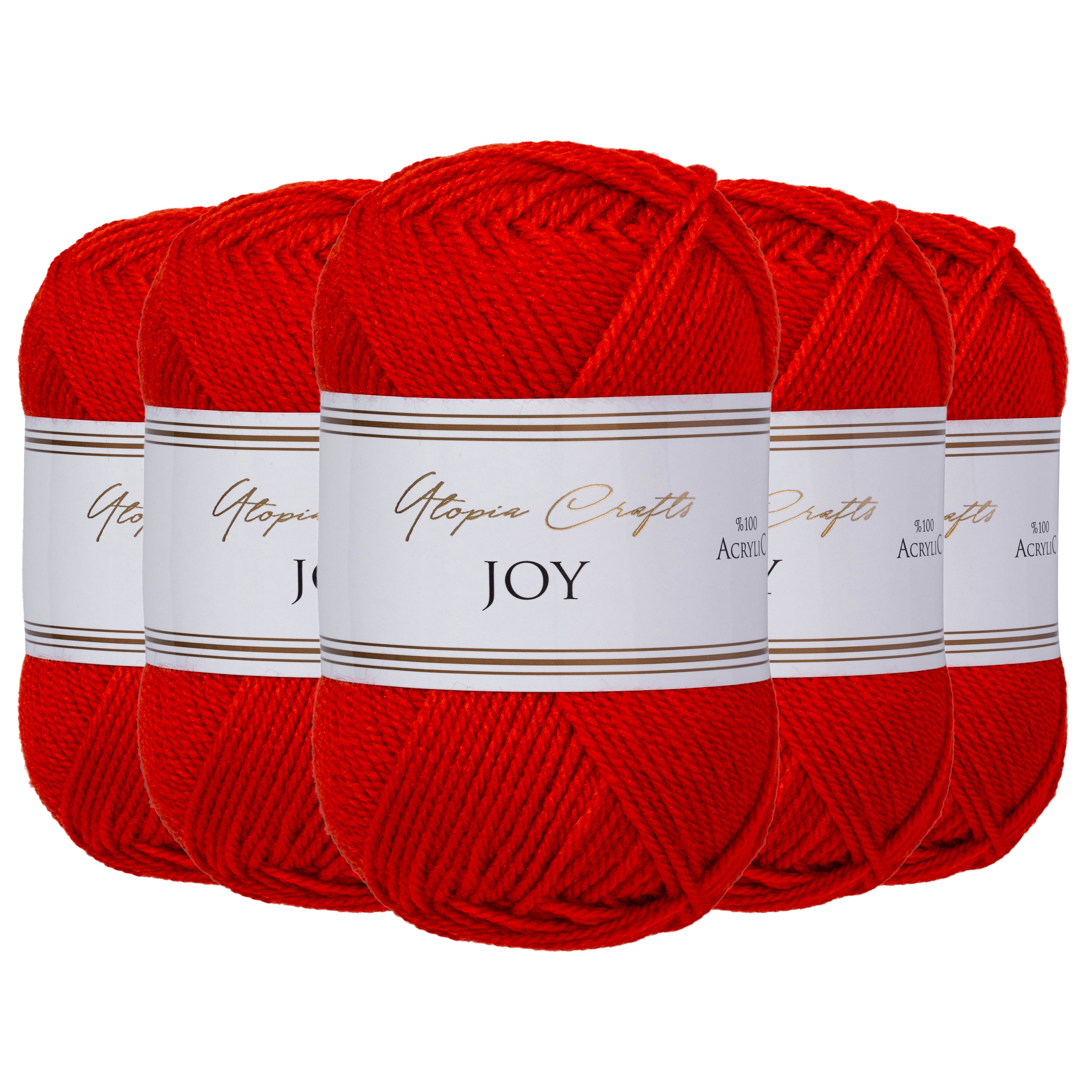 Utopia Crafts JOY Uni Strick und Häkelgarn (Rot)
